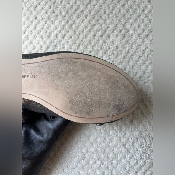 Karl Lagerfeld Paris Lebois Metallic Suede Stitched Ballet Flats - Picture 8 of 9